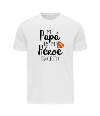 Playera con frase mi papá es mi héroe.