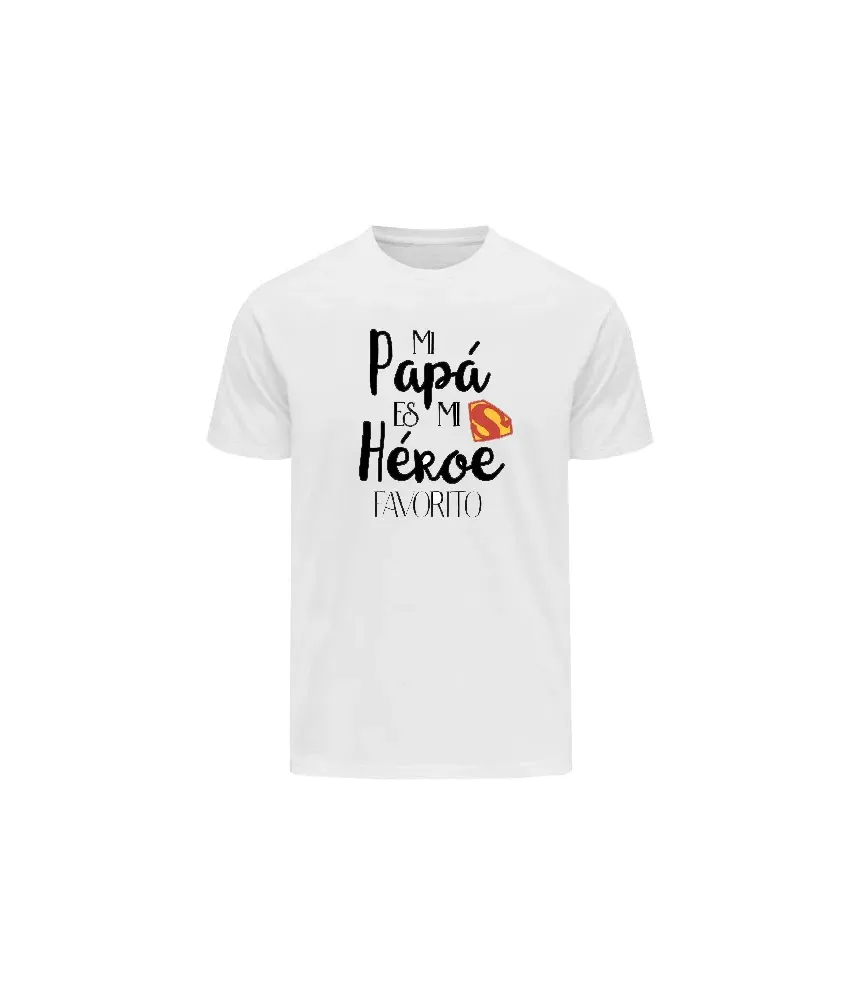 Playera con frase mi papá es mi héroe.