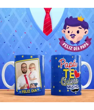 Tazas día del padre con foto en familia.
