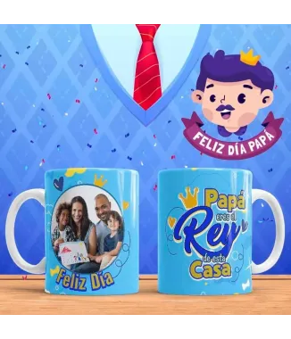 Tazas día del padre con foto en familia.