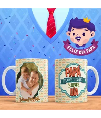 Tazas día del padre con foto en familia.
