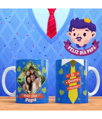 Tazas día del padre con foto en familia.