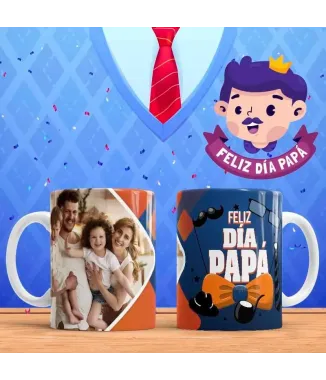 Tazas día del padre con foto en familia.
