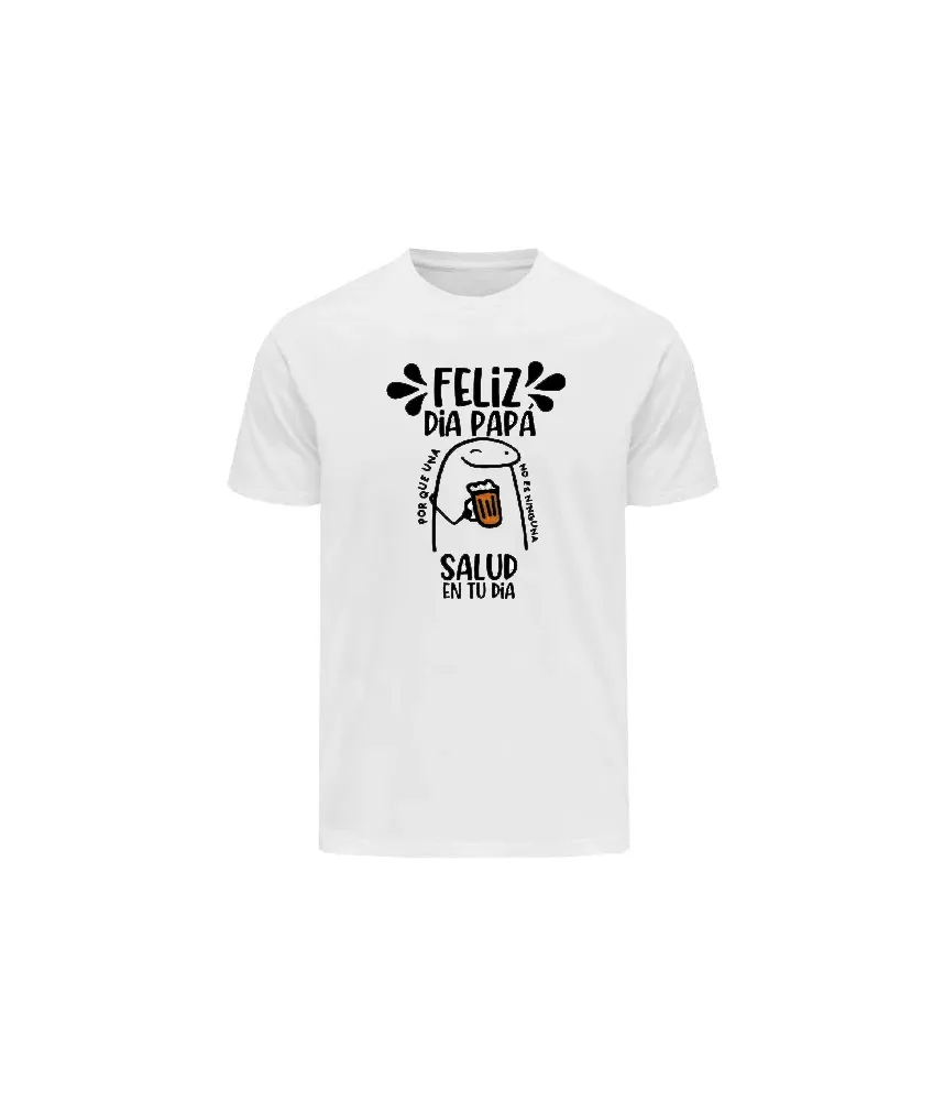 Playera con frase feliz día papá salud en tu día.
